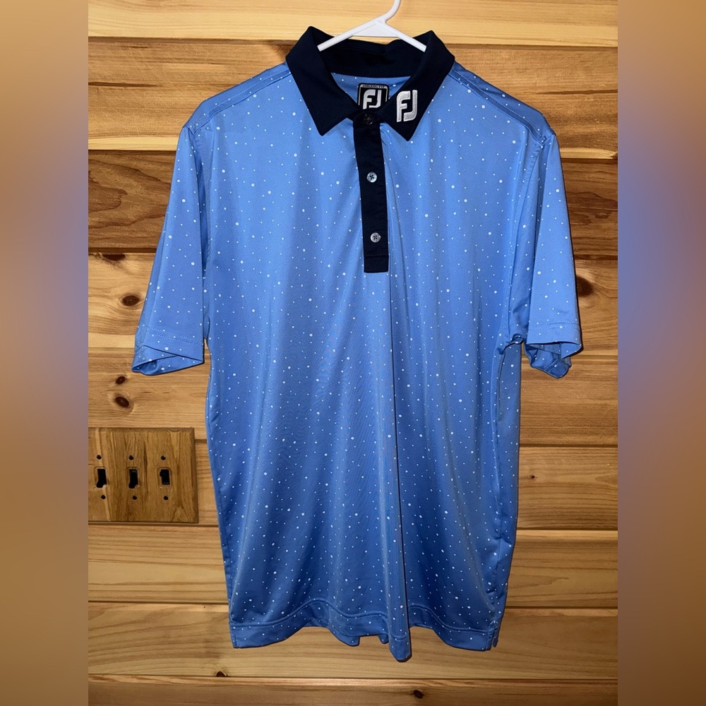 FootJoy Blue Polo with Navy Collar